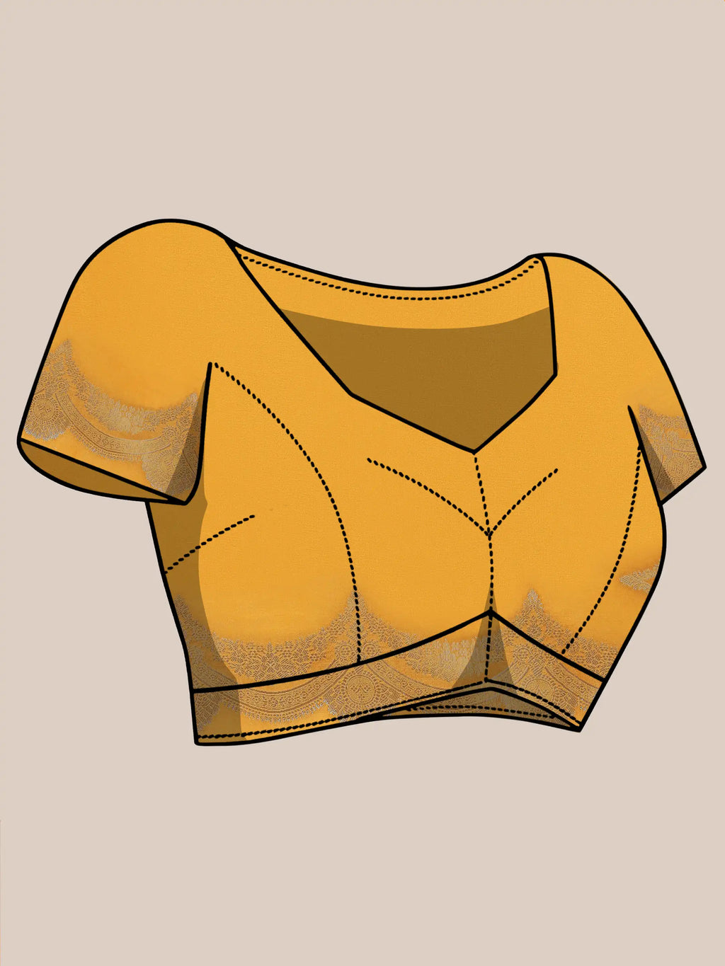 Banarasi Silk Mehrab Design Saree - Mustard Yellow