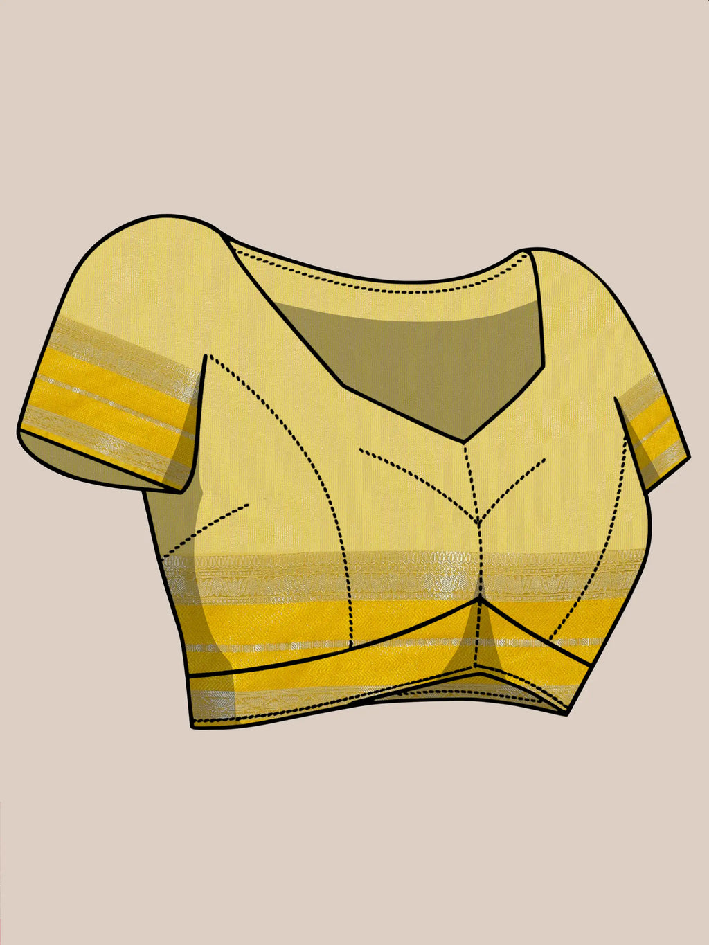 Banarasi Striped Zari Tissue Saree - Yellow