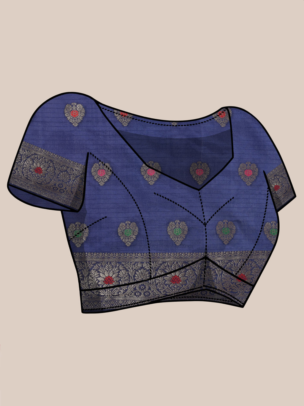 Mallika - Crimson & Navy Blue