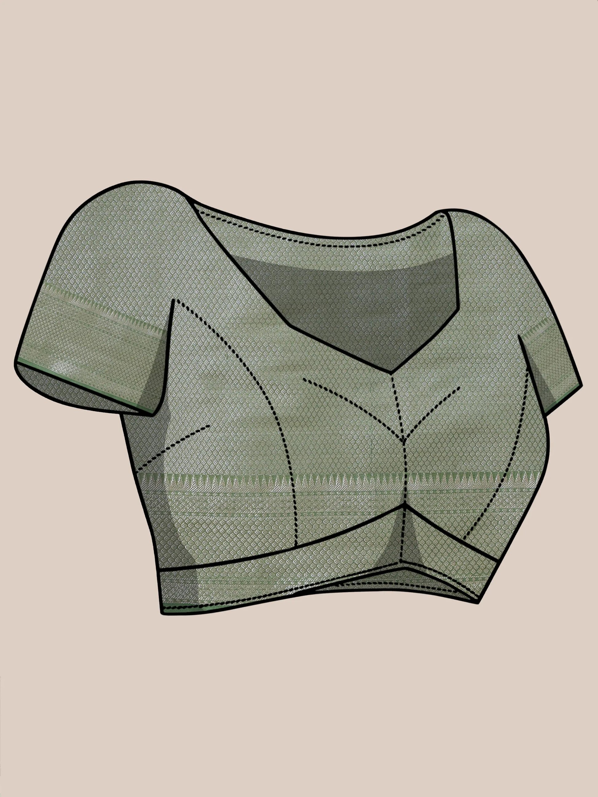 Banarasi Silk Heavy Zari Work - Muted Sage