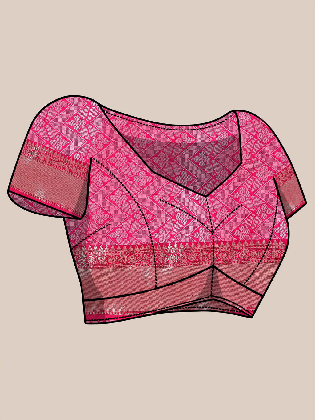 Banarasi Silk Heavy Jaal Weave Saree - Rose Pink