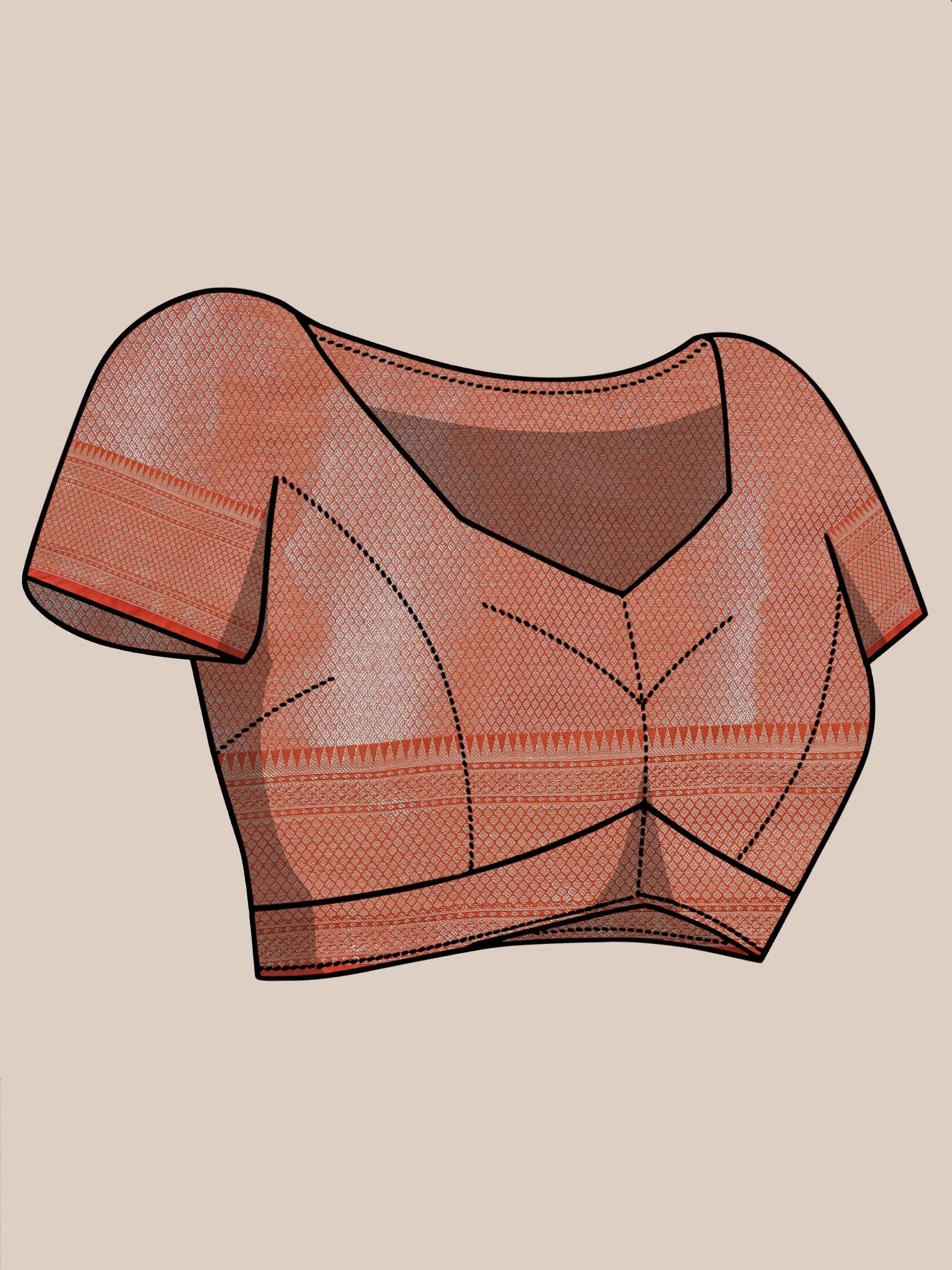 Banarasi Silk Heavy Zari Work - Tangerine Orange