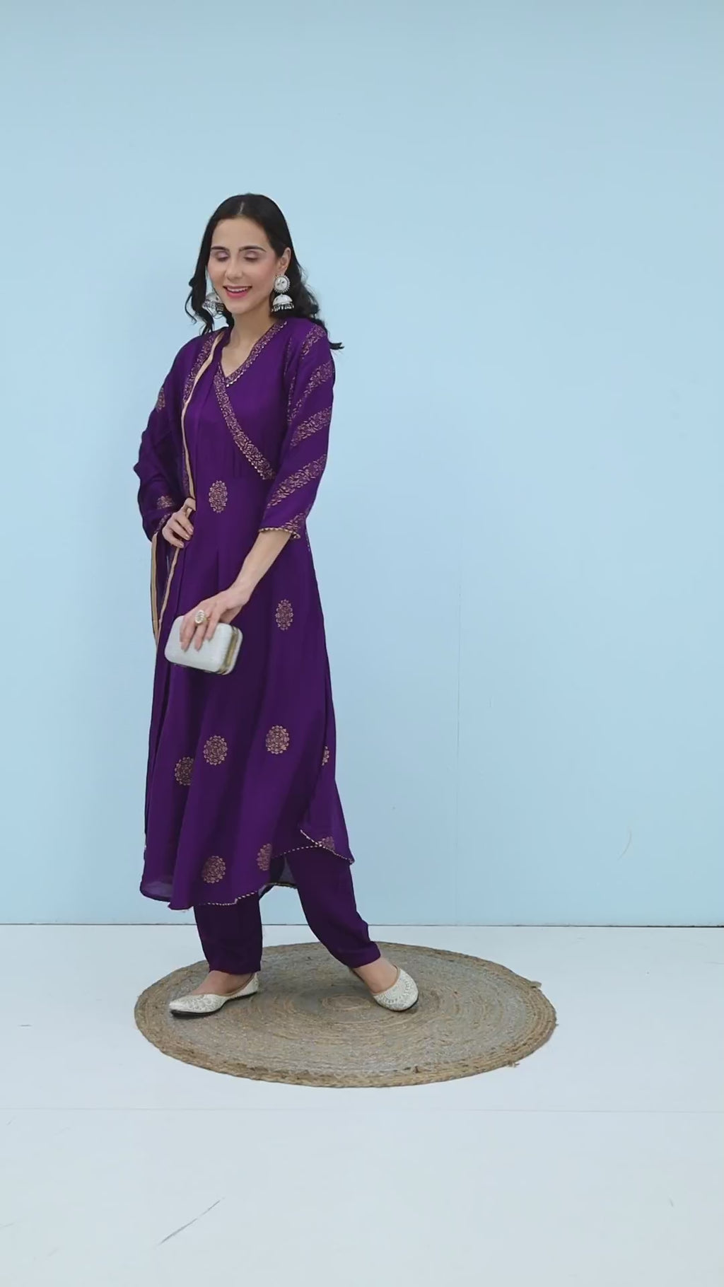 Angrakha Suit - Violet