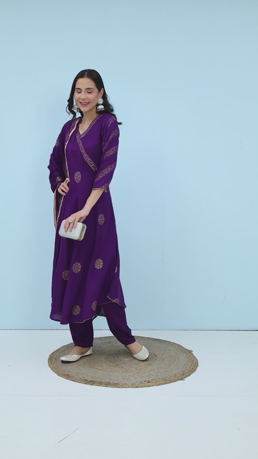 Angrakha Suit - Violet